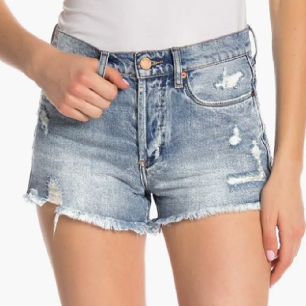 Blanknyc 26 Womens High Rise Distressed Denim Shorts Festival Beach